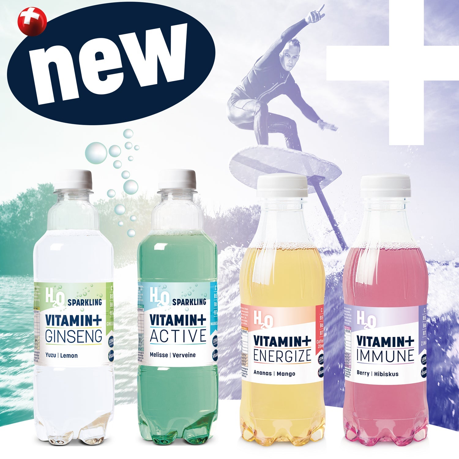 NEU! Vitamin+ das Schweizer Vitaminwasser mit dem Plus