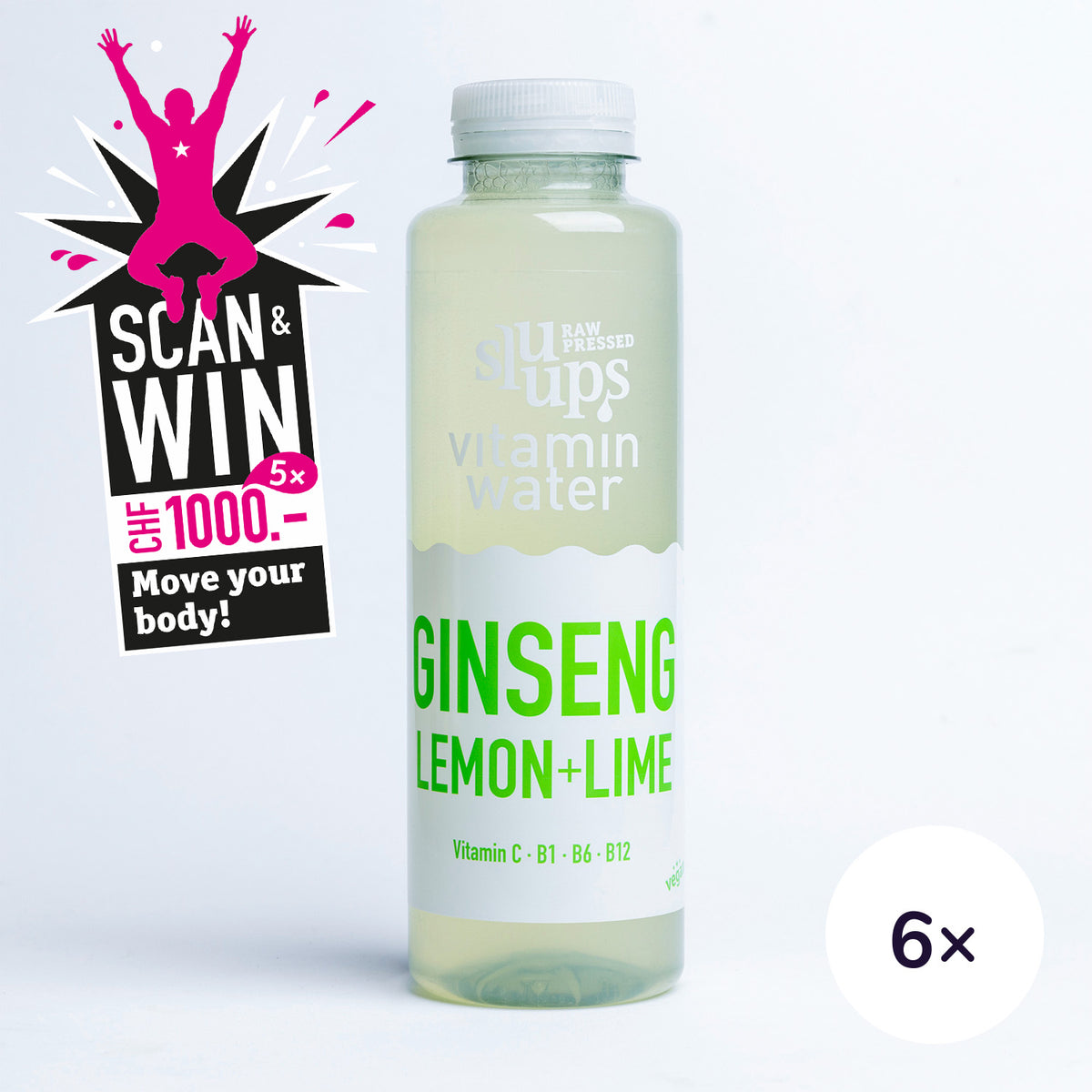 sluups Vitamin Water Ginseng Lemon+Lime